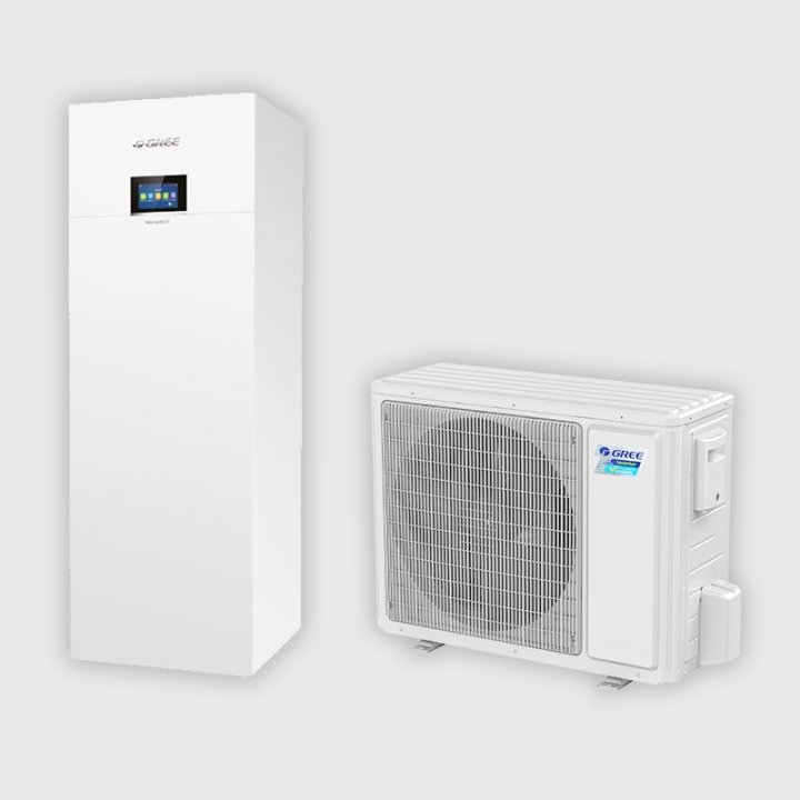 GREE VERSATI III ALL IN ONE – 15,5 KW-OS OSZTOTT RENDSZERŰ LEVEGŐ-VÍZ HŐSZIVATTYÚ BEÉPÍTETT HMV TÁROLÓVAL  GRS-CQ16PDG/NHH2-M