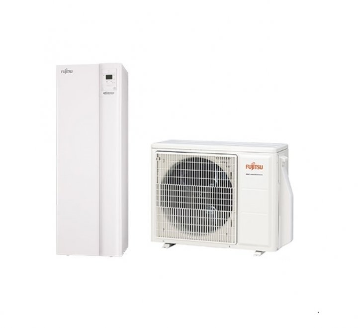 Fujitsu Waterstage Comfort Duo osztott levegő-víz hőszivattyú (beépített 190 literes HMV tartállyal) 4,5 KW  WGYA050ML3/WOYA060KLT 